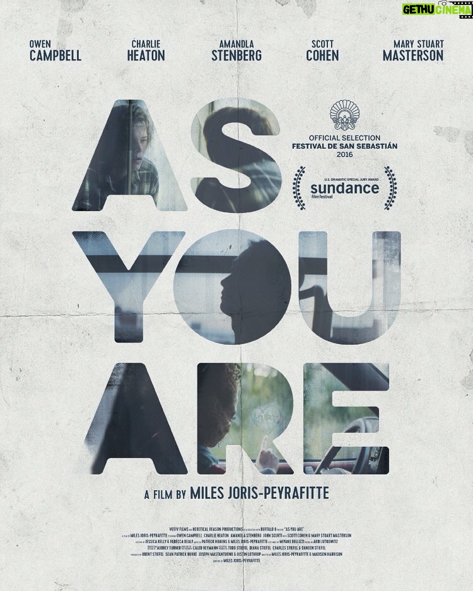Charlie Heaton Instagram - New official poster for "As You Are"! Will be taking this beautiful movie to San SebastiĆ”n on the 20th of Sept! Get your tickets! Trailer and release date to come soon! š X @asyouaremovie