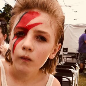 Charlie Shotwell Instagram - Bowie is a total legend.  I can’t believe I got to do this.  Troop Zero is coming out January 17th!  #troopzero #bowieday