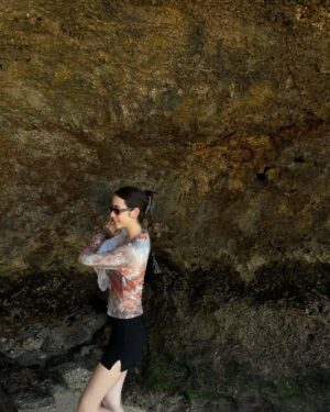 Charlize Lamb Instagram - Mini skirt and Birkenstocks