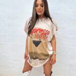 Charlotte Crosby Instagram - Hand me a espresso martini we going OUT OUT 🍸 🤍 @peppergirlsclub New collection launching tomorrow 9am 🤎 I wear size extra oversize in all of the tees and vests ✨