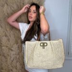Charlotte Crosby Instagram - Feeling proud and punch! With the launch of @peppergirlsclub summer collection today! 🩷💜🤍 can you guess which of our new straw totes is the best seller so far?! Guess the colour 👇🏼