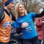 Charlotte Hawkins Instagram - He is a superhero! 🙌 Just some of the special moments from today - being there to support the amazing Kev Sinfield who’s done it again - yet another incredible challenge for MND. It was emotional being there to cheer him on & take part in an #ExtraMile run with the MND community. His support means SO much to us all. He’s not only raised much needed funds but also awareness too of this horrific disease. Just incredible that he has completed his #7in7in7 - 7 ultramarathons in 7 cities in 7 days! 👏👏👏 But he still needs your help to reach his target - please support 🙏 https://donate.giveasyoulive.com/fundraising/kevin-sinfield @mndassoc 🧡💙 #kevinsinfield #kevinsinfieldisalegend #mnd #mndassociation #findacure #extramile
