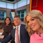 Charlotte Hawkins Instagram - Today on Good Morning Britain - a packed show with breaking international news, the post office victim wrongly jailed when 8 weeks pregnant, the power of social media reuniting @markormrod with his stolen prosthetic legs, @officiallesleyjoseph on playing a grandmother in the Addams Family musical, plus should children have toothbrushing lessons at breakfast clubs? (Never thought I would share the toothbrushing song I made up for my daughter live on-air 🤦🏼‍♀️😂). @louisa_james left a chilly Downing St & joined us in the studio to bring us the news updates. But the big question of the morning… just what is @benshephardofficial drinking - energy drink or wee?! 🤔😂 #gmb #goodmorningbritain