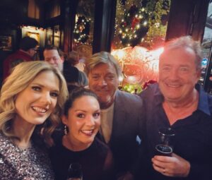 Charlotte Hawkins Instagram - With these two sisters - how are @christinelampard & @lauratobinweather not actually related?!😂What an evening catching up with everyone at @piersmorgan’s Christmas party @richardmadeleyofficial @brunotonioliofficial @kellyhoppen @celia.walden 🥂❤️🎅🏼