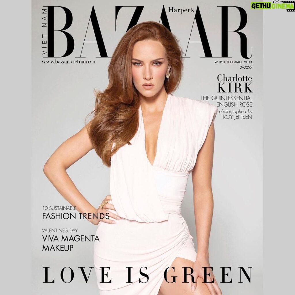 Charlotte Kirk Instagram - Thank you so much @bazaarvietnam for February 2023 cover and my interview. So excited to share with you guys! Charlotte Kirk is a British-born -actress producer, and writer determined to take destiny into her own hands by co-founding Scarlett productions to develop and produce film and TV projects. Charlotte delightfully spilled “this time in my life is reinvention. And I’m coming back stronger than ever.”Read interview in Harpers bizarre February 2023. 🎞🎥 Photo by @itstroyjensen . . . . . . . . . . . #covermodel #magazine #magazinecover #harpersbazaar #charlottekirk #charlottekirkofficial #troyjensen #cover #actress #beauty #fashion #modelling #fashionphotography #bazaarvietnam #fashionstyle #actresslife #englishrose #interview #interviews #style #harpersbazaar #international
