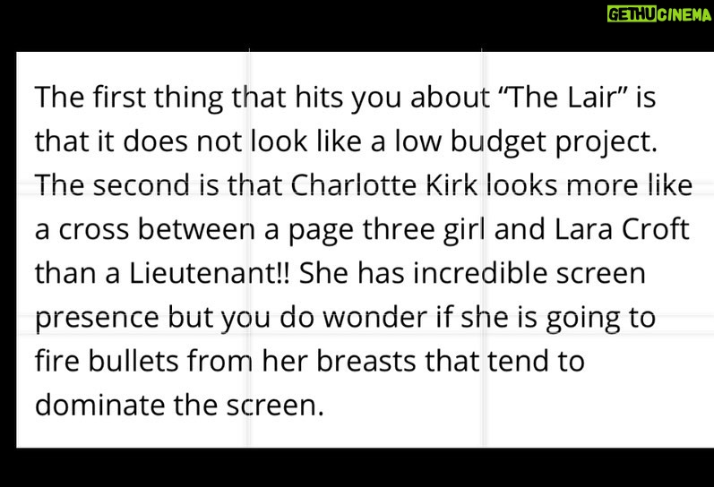 Charlotte Kirk Instagram - Photo dump from @the_lair_film . . . . . . . . . . . . #thelair #filmlovers #horrormovies #charlottekirk #charlottekirkofficial #britishactress #sifi #loracroft #classicmovie #classichorror #classicsifi #neilmarshall #britishfilms #actionhero #actionsifi #awardwinning @neilmarshall_director