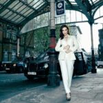 Charlotte Kirk Instagram - A women on a mission… . . . . . Photo by @bastekczernek . . . #charlottekirk #charlottekirkofficial #womenempowerment #womensupportingwomen #womeninbusiness #actress #actresslife #london #londonlife #englishrose #style #fashion #fashionstyle #followforfollowback #follow4followback #bosslady #empowerment #motivation #motivationalquotes #instagood #instagram #whitesuit #redhead #blackcab #beyou #beyourownboss