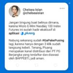 Chelsea Islan Instagram - Sudah saatnya Anak Muda mulai membangun mimpi, namun mimpi saja tidak cukup jika tidak di dorong dengan tindakan. Bermimpi untuk Financial Freedom sedini mungkin boleh, asalkan juga dengan usaha, misalnya usaha untuk bekerja mendapatkan penghasilan, lalu penghasilannya bisa kita tabung. Supaya lebih efektif, tabungannya bisa kita alokasikan ke beberapa instrumen investasi contohnya di Aplikasi Pluang. Di Pluang sudah ada produk terbarunya yaitu Micro E-Mini Nasdaq 100! Wah semakin lengkap yah! Bukan hanya itu, kabar gembiranya, Pluang juga baru mendapatkan pendanaan investasi. Pada tahun ini, Pluang telah mendapatkan 55 juta Dollar AS! Congrats Pluang! Aku pribadi sebagai Brand Ambassador Pluang turut bangga atas pencapaiannya. Semoga Pluang bisa semakin berinovasi dalam mengembangkan aplikasinya sehingga membuat para usernya merasa nyaman saat menggunakannya. Bagi kamu yang mau pakai aplikasi Pluang, boleh pakai kode referral aku di: CHELSEA1 untuk dapetin bonus 15rb/100rb/1 juta dengan minimal transaksi Rp 1 juta. #PluangmuSekarang #PluangChelsea #GaPakePusing 💙