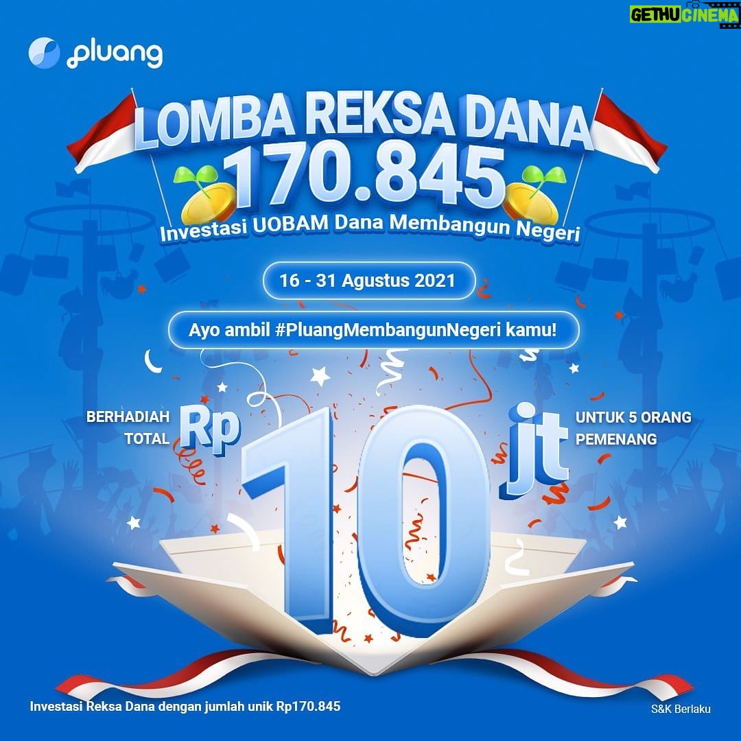 Chelsea Islan - 81.2K Likes - Selamat Hari Kemerdekaan Republik Indonesia ke-76! Dirgahayu Indonesiaku! 🇮🇩
Di 76 Tahun kita Merdeka ini, yuk kita saling tingkatkan aksi gotong royong kita untuk membangun Indonesia menjadi lebih baik lagi! Tidak hanya pemerintah, tapi kita juga bisa jadi bagian dari pembangunan Negeri Indonesia kita ini lho!
Salah satunya dengan berinvestasi di reksa dana UOBAM Dana Membangun Negeri, yang pengalokasian asetnya ditujukan sebagian besar ke instrumen pendapatan tetap seperti obligasi pemerintah maupun obligasi korporasi dari emiten yang ikut serta dalam pembangunan Nasional seperti BUMN.
Yuk ikutan aku bersama Pluang membangun Negeri kita tercinta ini dengan berinvestasi reksa dana UOBAM Membangun Negeri yang hanya ada di Pluang. Kamu juga bisa sambil bangun masa depan kamu lho!
Jangan lupa tunjukin juga kecintaanmu terhadap Indonesia melalui post photo kecintaan kamu dengan Indonesia di Instagram Feed dan berinvestasi di UOBAM Dana Membangun Negeri dengan jumlah unik yaitu Rp170,845 di @pluang_id. Dapatkan kesempatan memenangkan hadiahnya! Jangan lupa follow & mention @pluang_id, serta menggunakan #PluangMembangunNegeri
Bagi kamu yang baru pakai Aplikasi Pluang, jangan lupa daftar pakai kode referralku : CHELSEA1 🤍