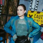 Chelsea Islan Instagram - Suci slaying in Holographic Coat from @moral_____ofthestory for Media & Press Junket of TIRA 🔮✨ Custom Jewelry by: @sol.et.terre Custom Nails by: @capriques Styled by: @imeldaimew Photographed by: @agrasuseno @snap.nuel #TIRA #Bumilangit #SenimanMudaBerkarya #JagadSinemaBumilangit