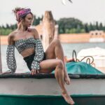 Chelsey Reist Instagram - #tbt to this time last year in #venice #italy , where the streets were liquid and the heat was fierce. #venezia #waterbaby #eurotour #firsttimeinitaly #cameforthefood #stayedforeverything #takemeback #loveitthere #fitness 📸 @markmilburn.co styled by me (wearing earrings passed down from my ‘gramma’ schmidt 🥰) Venezia, Italia