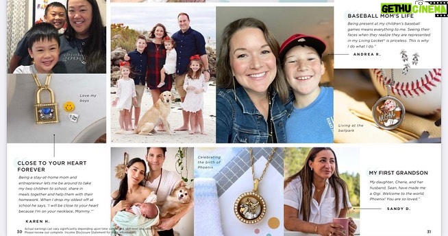 Cherie Jimenez Instagram - So sweet of @origamiowl Think Goodness to feature my beautiful family & honor my Mom @sandydaly68 as a Gigi in the Annual Catalog ✨ Dedicating the Phoenix Charm to the birth of my sweet baby boy Phoenix ❤️‍🔥 My mom has worked for this wonderful company for over 9 years. I have watched her blossom & grow into a force for good. She has touched so many lives & loves what she does. Thank you @chrissyweems & @bellagraceweems for everything that you do for her, for our family ✨ The only Mascara I wear & Most of the jewelry I wear is from her site 🦋🪄Campsite.bio/sandydaly or go to her Instagram & click the link in her Bio • @sandydaly68 ✨