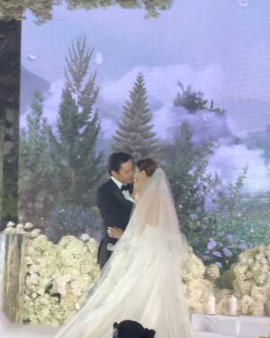 Chermarn Boonyasak Instagram - Wishing for both of you joy, love, and happiness on your wedding day, and as you begin your new life together na ka. 🤍🤍🤍🤍🤍#markkimthewedding
