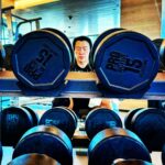 Chin Han Instagram - Between a rock and a hard place this morning #heavymetal #morningmotivation