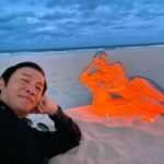 Chin Han Instagram - Expose yourself to art this weekend #swellsculpturefestival missed the memo on the dress code #haveagoodweekend my friends 🏖️