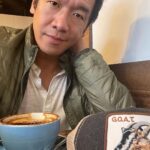 Chin Han Instagram - A certain Je Ne Sais Quoi this morning #cappucino #alpacino #rhymingmood #goat #haveagoodweekend my friends