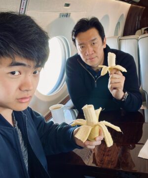 Chin Han Instagram - Families that eat together, stay together 🍜 Have a good weekend people #itsaboutfamily #americanbornchinese #jinwang #simonwang #monkeyking #likefatherlikeson