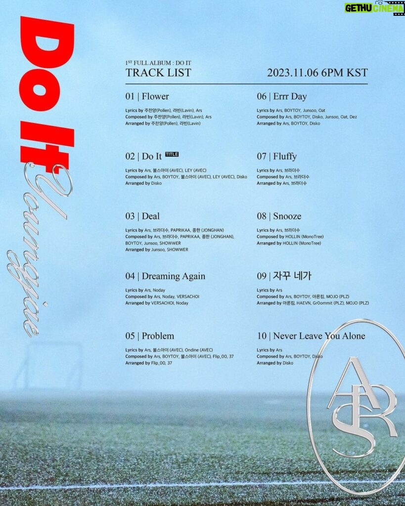 Choi Young-jae Instagram - 영재(Youngjae) ’Do It‘ TRACK LIST 영재(Youngjae)🎶🎼🎤 1st Full Album ’Do It‘ 2023.11.06 6PM (KST) #영재 #YOUNGJAE #DoIt