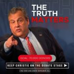 Chris Christie Instagram – I’m ready for the debate tomorrow night, but just like the last one, Donald Trump IS NOT. 

He’s eventually going to have to show up, and it’s up to you to keep me up there for when he finally does. 

We need 70,000 unique donors for the next debate. This ends with you. Chip in $1 today: https://secure.winred.com/chris-christie-for-president/donate-debate-70k-0926