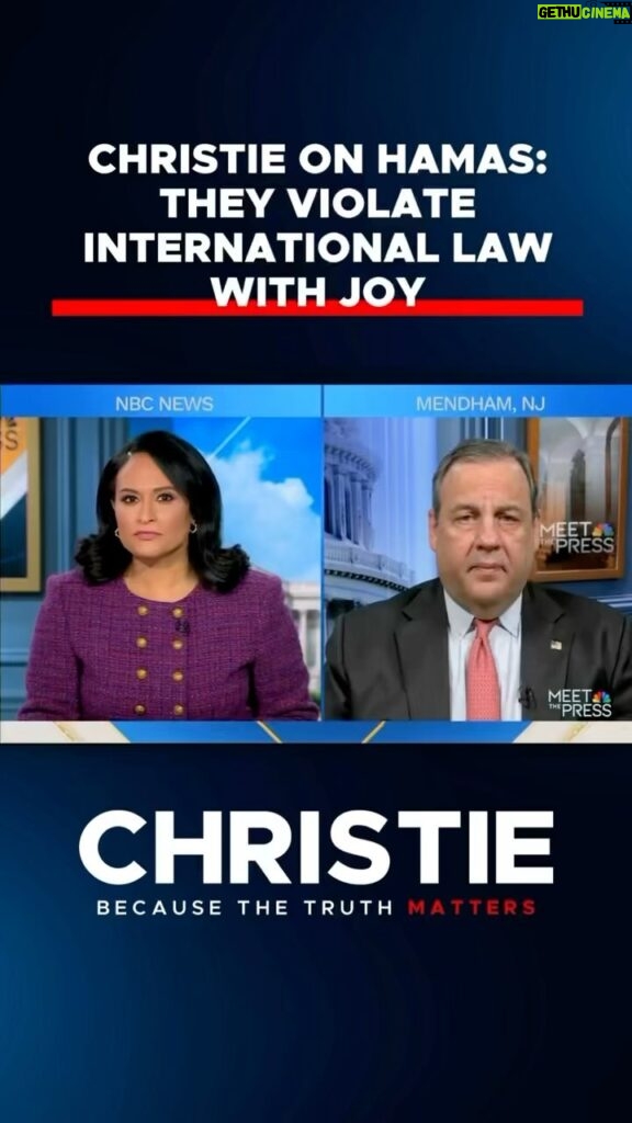 Chris Christie Instagram - Unlike a lot of other people, I was there, and I’ve seen firsthand the atrocities and the devastation that has taken place in Israel. What Hamas did on October 7th was the greatest violation of international law and the greatest violation of humanity. And the worst part is they did it with joy.