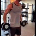 Chris Hemsworth Instagram - I love this type of workout. Being able to cover a lot of bases, explosiveness, strength, stability, speed and hypertrophy helps me feel functional and strong 💪 Workout -ball slam, over head farmers carry, squat/curl/press, kettle bell snatches, tricep extension, under hand bent over row and sprints. Continually moving for around 40 minutes. Thanks @centrfit for the inspiration