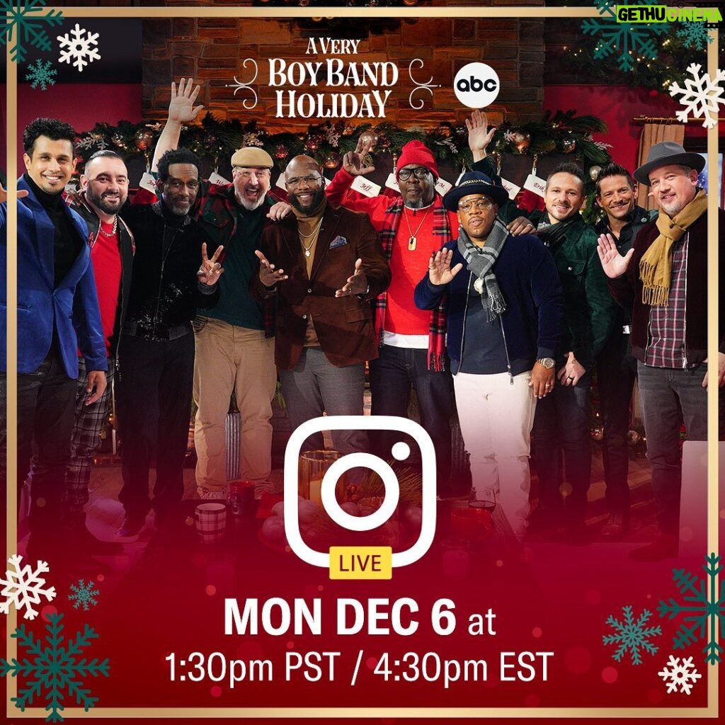 Chris Kirkpatrick Instagram - Join me along with some of the other cast from #VeryBoyBandHoliday before it airs! @abcnetwork