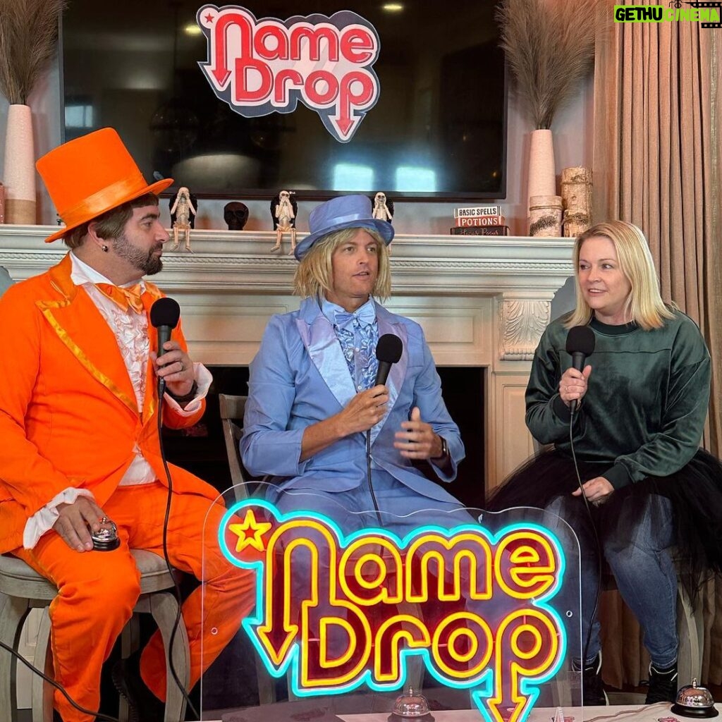 Chris Kirkpatrick Instagram - We are so honored to have our good friend for the last 20-plus years on this week’s episode of Name Drop. @melissajoanhart has been on our televisions (Clarissa Explains It All, Sabrina the Teenage Witch, and so many more!) since she was a tiny tot, and we’ve been loving her ever since. We hope you enjoy this special Halloween episode as much as Brian and Chris have, because Melissa came prepared and was ready to drop some names. Listen at the link in our bio! Happy Spooky Season from your friends at Name Drop! #NameDrop #Podcast #BrianMcFayden #ChrisKirkpatrick #NSYNC #MTV #TRL #NSYNCers #BetterPlace #90s #00s #2000s #Nostalgia #NameDropShow #Millennials #fyp #MelissaJoanHart #Clarissa #Sabrina #Halloween #SpookySeason #Costume