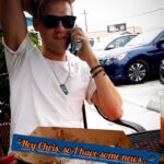 Chris Lamica Instagram - Fun candid moment... response to the calI that I booked a role on @lucifernetflix P.s. I throw a napkin like @joshallenqb throws a football 🚀 🚀 🚀 #billsmafia (Said football napkin was retrieved by @j_lew_lam #nolittering) Beverly Hills, California