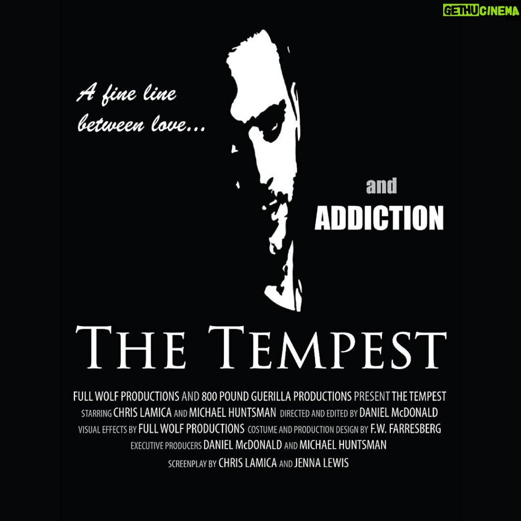 Chris Lamica Instagram - Poster for the upcoming film "The Tempest" #dowhatyoulove #actorlife #darkside #seduction #LHMatitagain #twistedtruth #acting