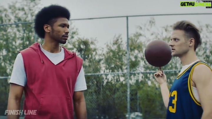 Chris Lamica Instagram - Spinning a basketball for over an hour of filming definitely took it's toll on my finger 🤣🤣 ... and my brother @kenny_lamica says "acting is only saying words in front of a camera" 😎 @ronejae #ripmacmiller🙏🏻 #ballislife
