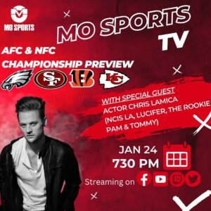 Chris Lamica Instagram - Tune in tonight as MoSports TV is joined by the man himself @chrislamica🔥

Chris joins the crew tonight at 7:30 to discuss his athletic experience, acting career, and any questions YOU the viewer may have👀

Catch us live through the link in our bio🎬