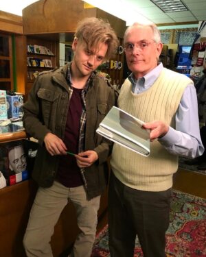 Chris Lamica Instagram - Brooding vibes on set with the ridiculously charming and kind-hearted Bruce Green, aka "Uncle Arthur."