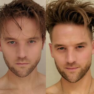Chris Lamica Instagram - "Chris, what does your hair look like when it's not styled?" #beforeandafter 
Product: @anchorshairco @randco