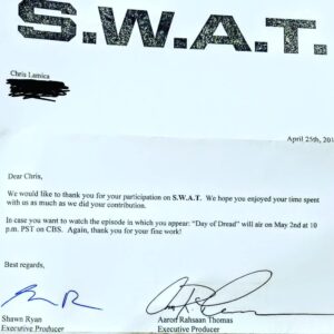 Chris Lamica Instagram - @swatcbs is a class act #swat #cbs @cbstv @mangieri_read @karinawalterscasting @wendyweidmanfeldstein @arthomastv @mfkidd