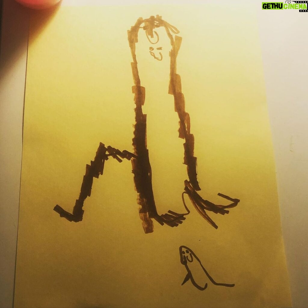 Chris O'Dowd Instagram - Look, I want to be encouraging, and Art is tricky, but why does my toddler draw people like they are dicks made of shit?