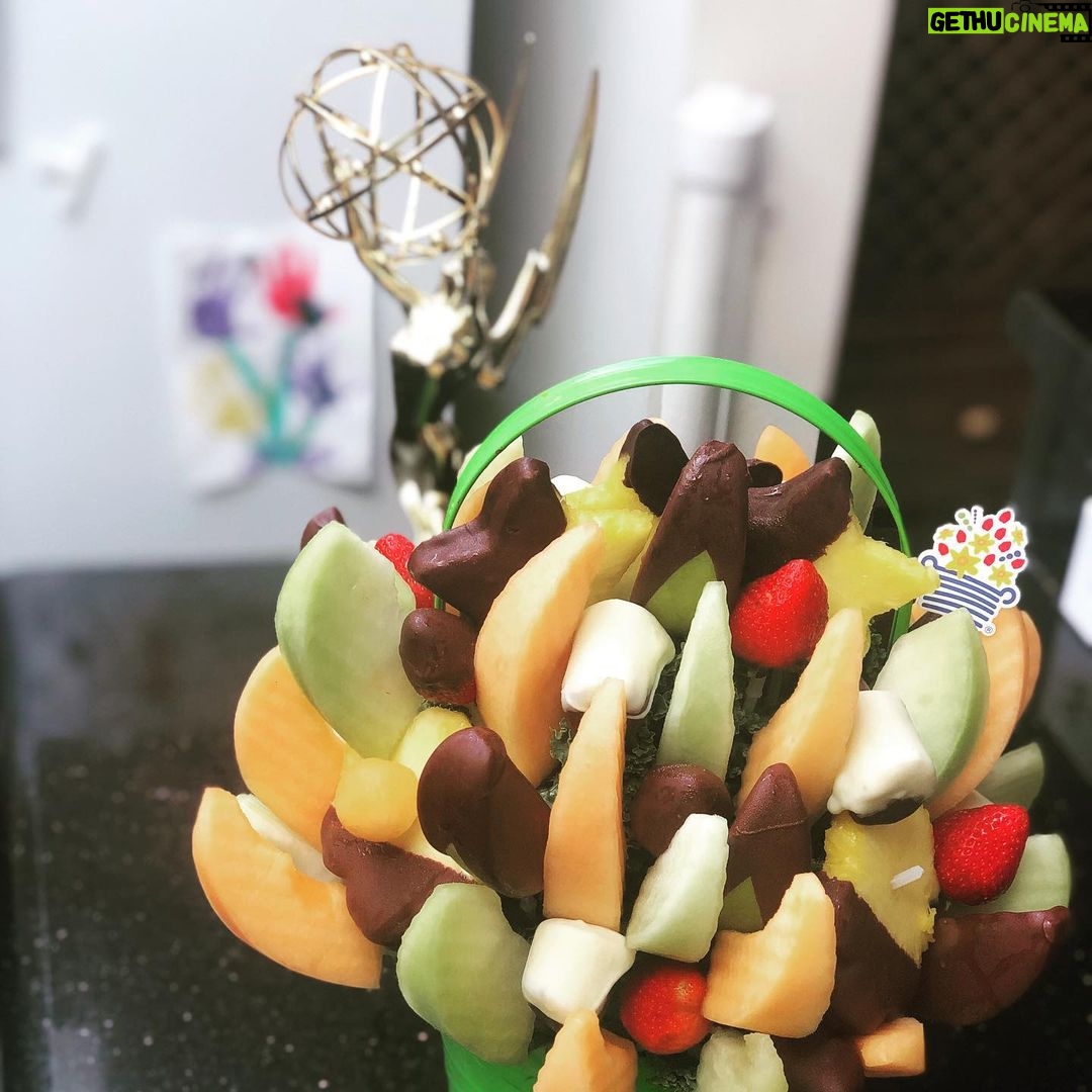 Chris O'Dowd - 6.4K Likes - She’s got her eye on the edible arrangement now, the cheeky sod. #EmmyDoesThings