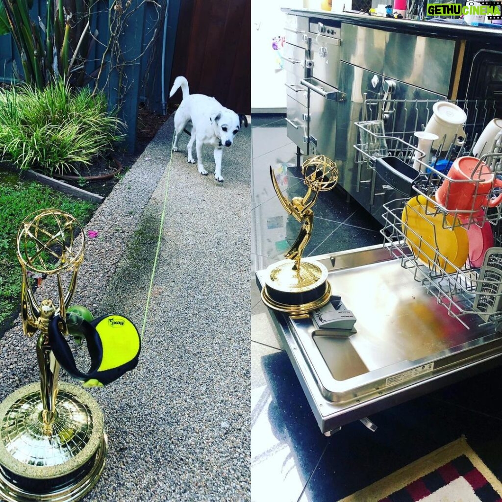 Chris O'Dowd Instagram - Having a lovely first morning with Emmy. Here she is walking the dog and loading the dishwasher. #EmmyDoesThings