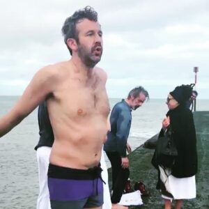 Chris O'Dowd Instagram - Unlike the ladies in there, I made the mistake of going in the ‘cold’ bit of the sea.