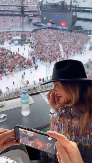 Chrissie Swan Instagram - Please enjoy these 3 minutes of Taylor Swift-induced sheer lady madness. There’s everything here - weeping, losing my mind, singing across the room with Montell - a magnificent prize winner (and total kindred spirit) from @thechrissieswanshow - and a woman who has waited 230 days for this very moment and doesn’t care a jot what anyone thinks of her unbridled joy. Also: I am insane. ❤️
Thankyou @mrjamierow for capturing these moments and still wanting me in your life 😂