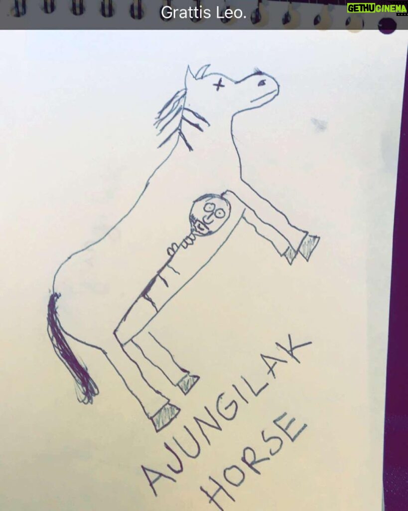 Christian Mikkelsen Instagram - Gratulerer til deg, @leonardodicaprio med Oscar-statuetten. Denne tegningen lagde jeg til deg, mens jeg satt i et møte på jobben. Håper du får en fin dag. PS. Om det er noen soveposeprodusenter som ser dette, så ønsker jeg meg en sovepose formet som en hest. #soveposehest #therevenant #ajungilak