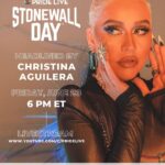 Christina Aguilera Instagram - The countdown to #StonewallDay2023 begins! Join us for an unforgettable day of progress, inclusivity, and love. Don't miss out on the amazing lineup of artists, speakers, and LGBTQ+ advocates. Tune in via livestream tomorrow at 6 PM EST on @prideliveofficial's YouTube channel. See you there! 🏳️‍🌈✨