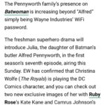 Christina Wolfe Instagram - So excited to announce that I have joined the DC Universe as Julia Pennyworth in #Batwoman. Airs Sundays 8/7c on The CW. 🦇 @cwbatwoman #michaelallowitz #warnerbros #cw #dccomics #superhero #dctv #arrowverse #gotham #batwomancw @entertainmentweekly