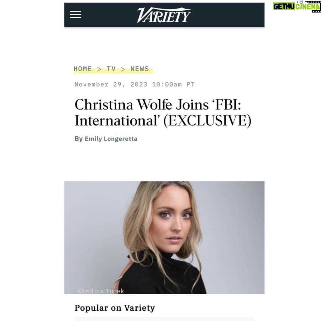 Christina Wolfe Instagram - So excited to announce I am joining the FBI family!! Here we go! @fbicbs @wolfentertainment @theartistspartnership @link_entertainment1 #variety #fbiinternational
