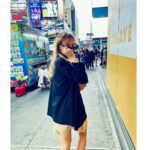 Christina Wolfe Instagram – New York ft Drew, Chris, comedy, Broadway, pasta and a pinstripe blazer New York, New York