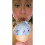 Christine Nguyen Instagram - Get it before it's gone! June flavor of the month at #BaskinRobbins #cookiemonster So good!