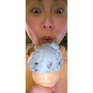 Christine Nguyen Instagram - Get it before it's gone!  June flavor of the month at #BaskinRobbins #cookiemonster So good!