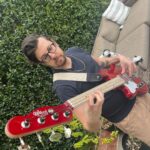 Christopher Mintz-Plasse Instagram - MY FIRST CUSTOM BASS BBS!! I have been playing right handed basses upside down for forever now, until I got linked up with the legend Viv over at @wilcockbasses - He made me a left handed body, with a right handed neck, E string on the bottom (as the lord intended) Now I’ll never stress about turning the volume knob down low during a live show. Cannot wait to rip this live with @colorvisionmusic and @benkweller !!! And the tone is warm n’ delicious. A dream bass PS thanks to the other lègè @timlefev for the introoo