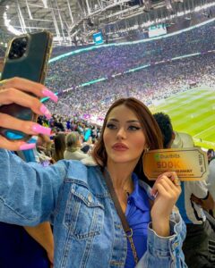 Cláudia Alende Instagram - The World Cup is almost over and it's been amazing. I'm sure Brazil will come back stronger in 2026! Don't forget Duelbits are giving away $500k for Christmas and I have a ticket for the draw. Follow me and @Duelbits for a chance to win this ticket and possibly $100k! For full info visit duelbits.com, the most rewarding crypto casino.