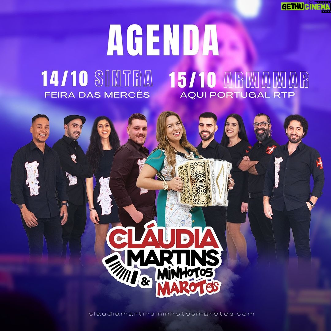 Cláudia Martins Instagram - Prepare-se para Muitas Marotices Nestes Espetáculos Incríveis 🪗 14/10 Sintra - Feira de Saloia, Feira das Mercês 15/10 - Armamar - Aqui Portugal #CláudiaMartins #MinhotosMarotos #Portugal #Desgarrada #Agenda #MusicaPopular