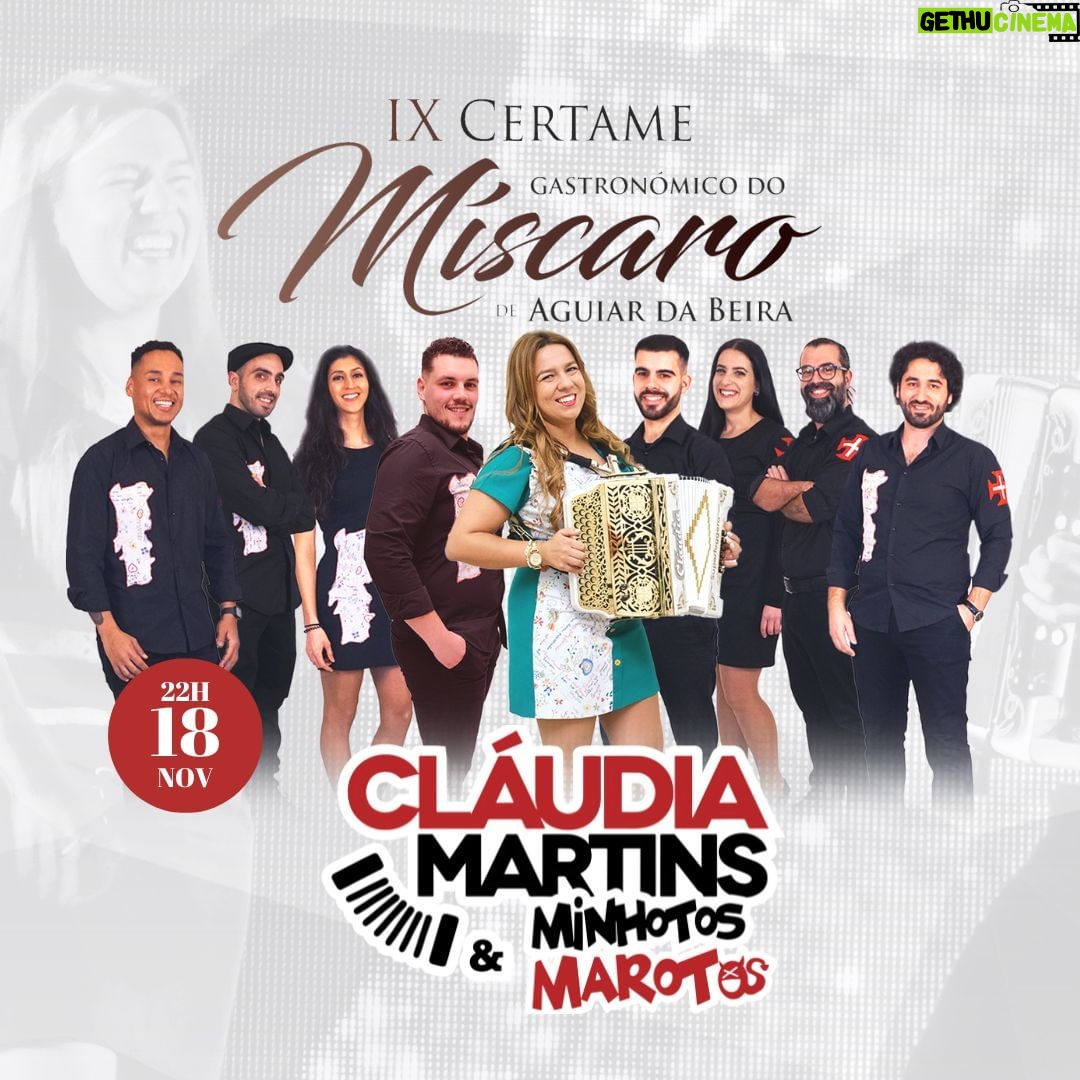Cláudia Martins Instagram - Prepara-te para uma noite super incrível!🪗 IX Certame Gastronómico do Míscaro de Aguiar da Beira 18 de Novembro, Sábado as 22H #CláudiaMartins #MinhotosMarotos #aguiardabeira #Portugal #Desgarrada